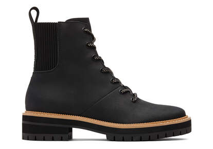 Frankie Black Water Resistant Lace-Up Boot