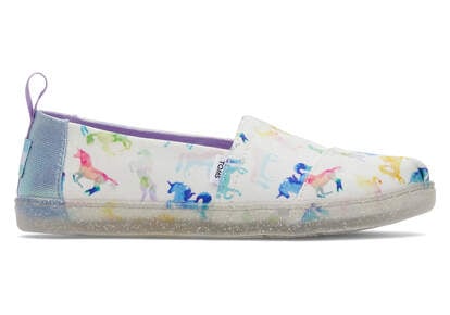 Youth Alpargata Watercolor Unicorns Kids Shoe