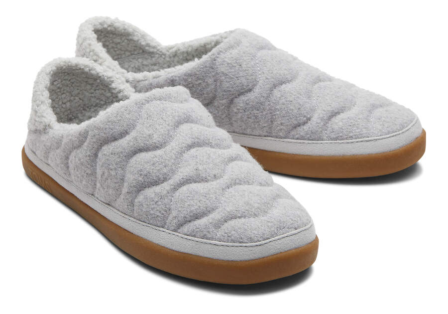 Ezra Grey Quilted Convertible Slipper Front View Opens in a modal