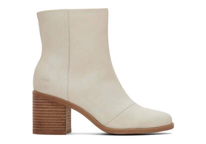 Evelyn Light Sand Leather Heeled Boot