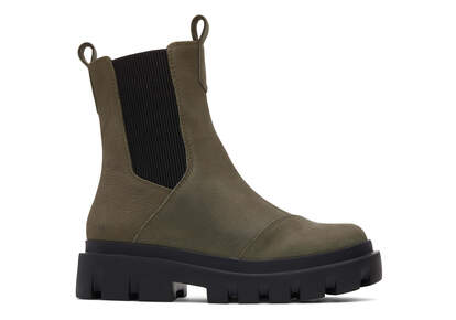 Rowan Olive Water Resistant Leather Boot