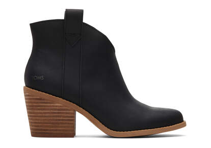 Constance Black Leather Heeled Boot