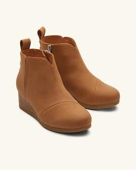 Kids' Youth Clare Tan Wedge Kids Boot in tan shown.