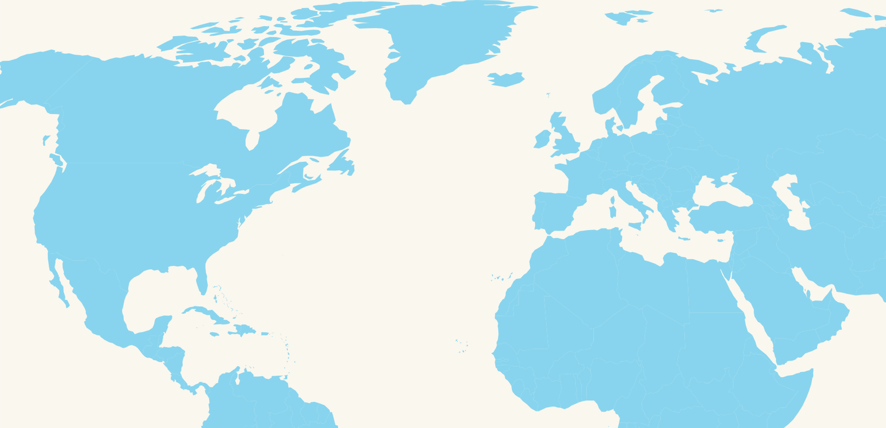 Map of the world showing the reach of TOMS Impact